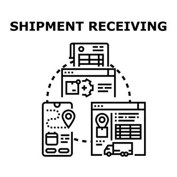 Efficient shipment receiving and logistics tracking concept Stock Illustration