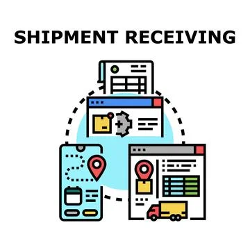 Efficient shipment receiving and logistics tracking concept Stock Illustration
