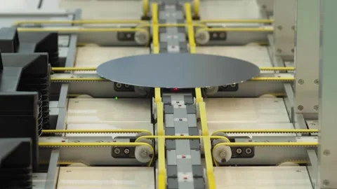 Efficient Sorting Mechanism for Wafer Processing Technology Vídeo Stock 322631142