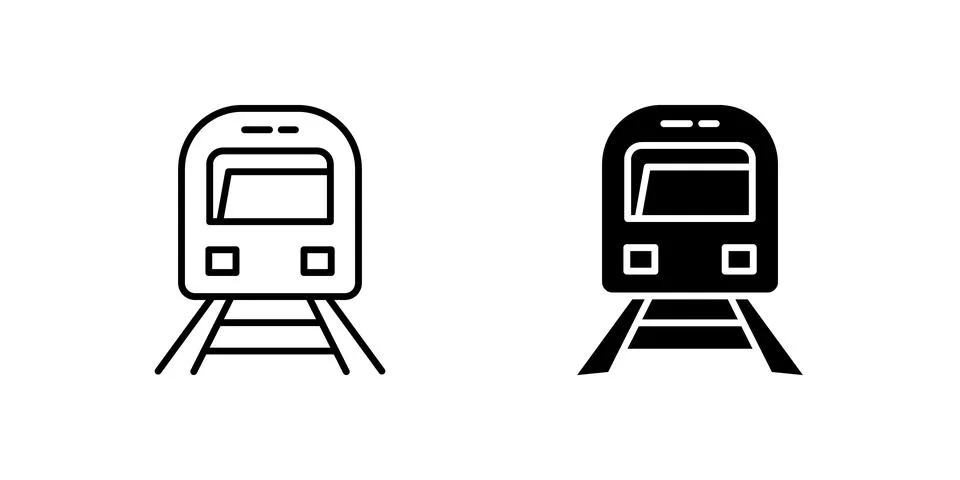 Efficient subway train icon set representing public transportation, metro s.. Stock Illustration