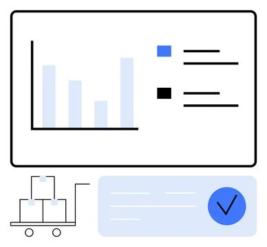 Efficient Supply Chain Management with Data Analysis, Inventory and Quality.. Stock Illustration