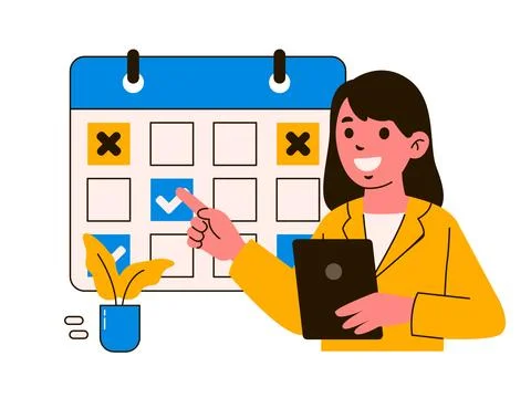 Efficient Task Management and Scheduling Stock Illustration