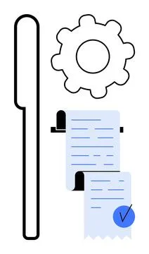 Efficient Task Management with Checklist and Settings Concept Stockillustratie