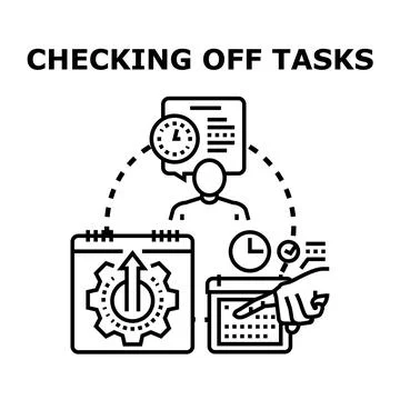 Efficient task management planning and successful project completion Stock Illustration