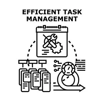 Efficient task management process with organized tasks 库存插图