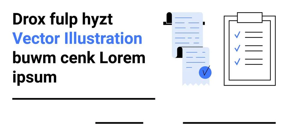 Efficient Task Management with Vector Art Checklists and Documents イラスト素材