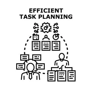 Efficient task planning process managing business tasks Stock Illustration