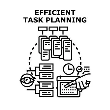 Efficient task planning process managing project timeline Stock Illustration