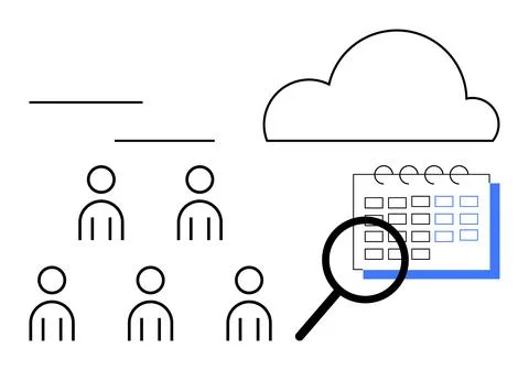 Efficient Team Management and Cloud Scheduling for Optimized Productivity Stock Illustration