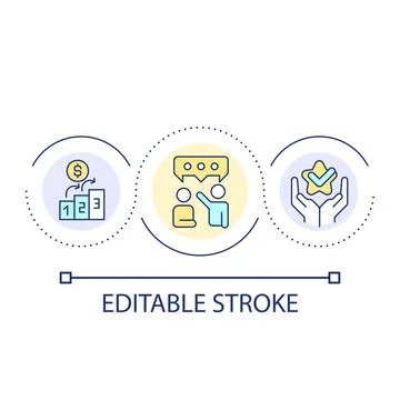 Efficient teamwork loop concept icon Stock Illustration