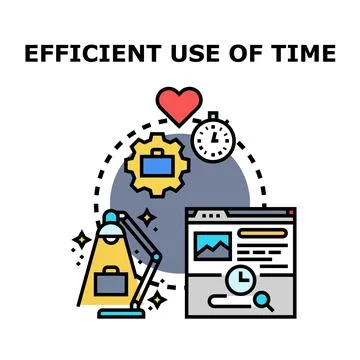 Efficient time management optimizing business work process Stock Illustration
