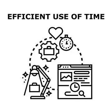 Efficient time management optimizing business work process Stock Illustration
