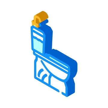 Efficient toilet water saving isometric icon vector illustration Stock Illustration