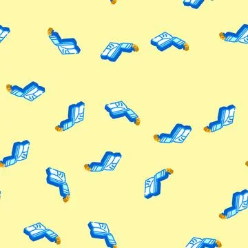 Efficient toilet water saving isometric icon seamless pattern Stock Illustration