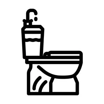 Efficient toilet water saving line icon vector illustration 스톡 일러스트