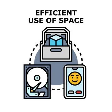 Efficient use of digital space and data storage concept イラスト素材