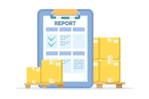 Efficient Warehouse Inventory Management or Stock Control System Concept. イラスト素材