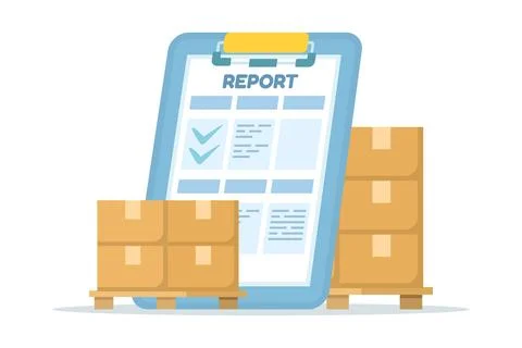 Efficient Warehouse Inventory Management or Stock Control System. イラスト素材