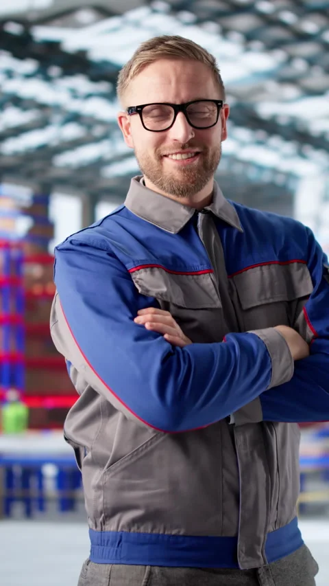 Efficient Warehouse Manager Smiling Stock Footage 328392198