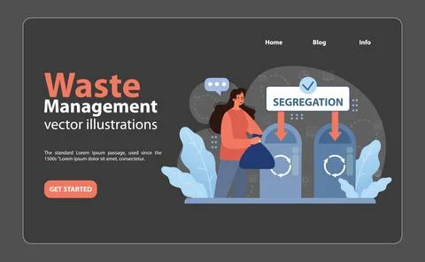 Efficient Waste Segregation concept. Flat vector illustration イラスト素材