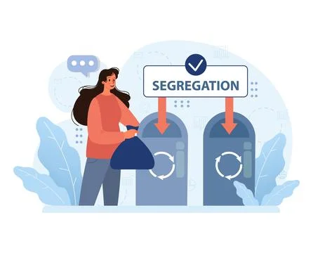 Efficient Waste Segregation concept. Flat vector illustration イラスト素材
