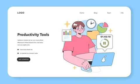 Efficient work concept. Flat vector illustration イラスト素材