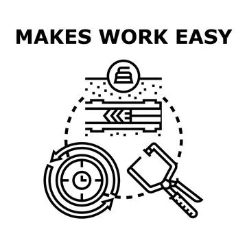 Efficient work process concept using specialized tools Stock Illustration