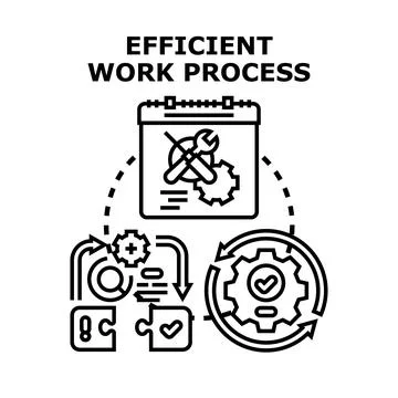 Efficient work process concept vector illustration Illustrazione stock