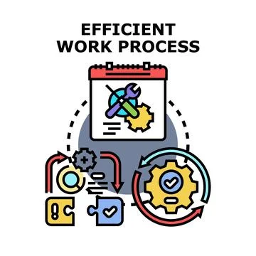 Efficient work process concept vector illustration Ilustração Stock