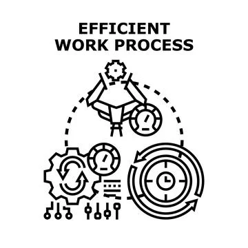 Efficient work process optimizing business technology operations イラスト素材