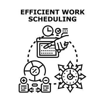 Efficient work scheduling and time management concept Stock Illustration