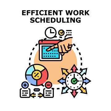 Efficient work scheduling and time management concept Stock Illustration
