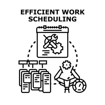 Efficient work scheduling for business process automation Stock Illustration