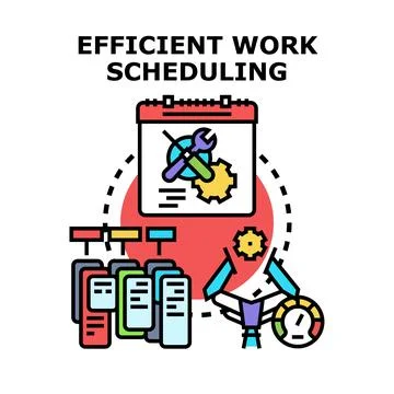 Efficient work scheduling for business process automation Stock Illustration