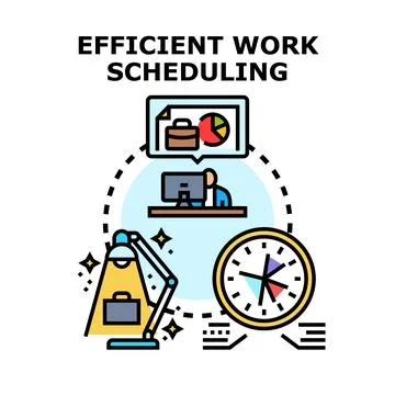 Efficient work scheduling concept for business management イラスト素材