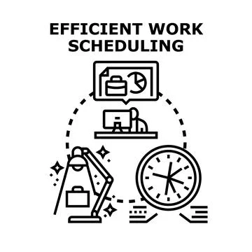 Efficient work scheduling concept for business management Stock Illustration