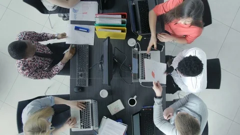 Efficient workday of a startup company at the modern office Stock Footage 73846817