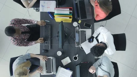 Efficient workday of a startup company at the modern office Stock Footage 73847375