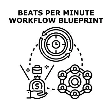 Efficient workflow blueprint optimizing business process and team collaborati Illustrazione stock