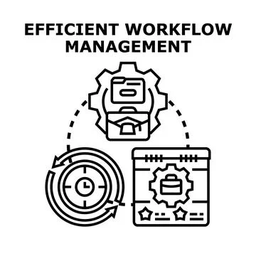 Efficient workflow management optimizing business processes and planning Ilustración de archivo