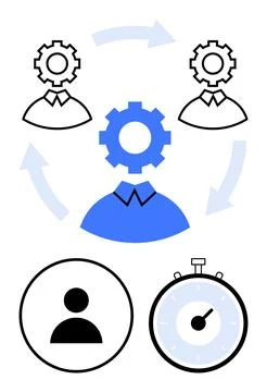 Efficient Workflow Management with Team Collaboration and Time Optimization Stockillustratie