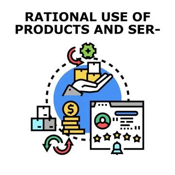 Efficiently using products and services concept illustration Stock Illustration