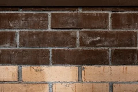 Efflorescences on brickwork, plaque on wall and bricks. Close-up of an old brick Stock Photos