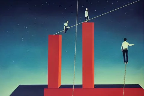 Effort to achieve goal or success, courage or risk Stock Illustration