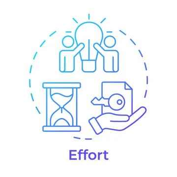 Effort blue gradient concept icon Illustrazione stock