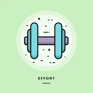 Effort, flat design thin line banner. Stock Illustration