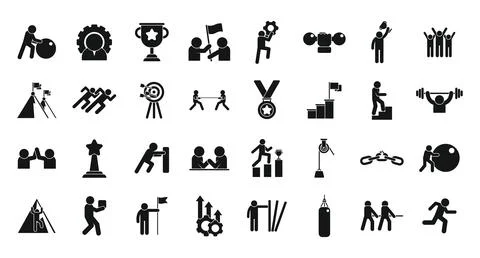 Effort icon simple . Success force Stock Illustration