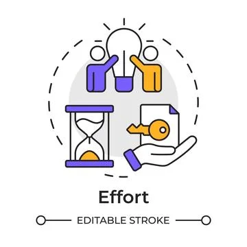Effort multi color concept icon Stock Illustration