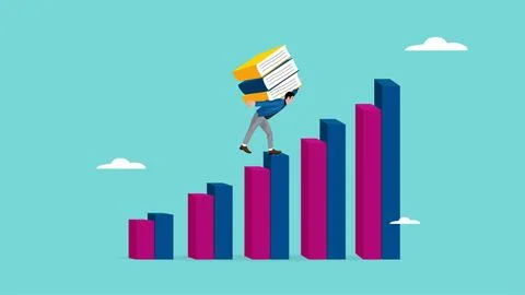 Effort or work hard to get higher education, success step to achieve higher.. Stockillustratie