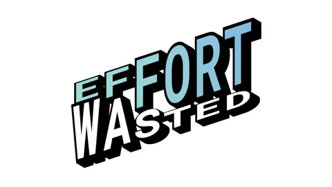 EFFORT vs WASTED, 3D Text Animation in Isometric View with Opposite Word Motion Stock Footage 314263437